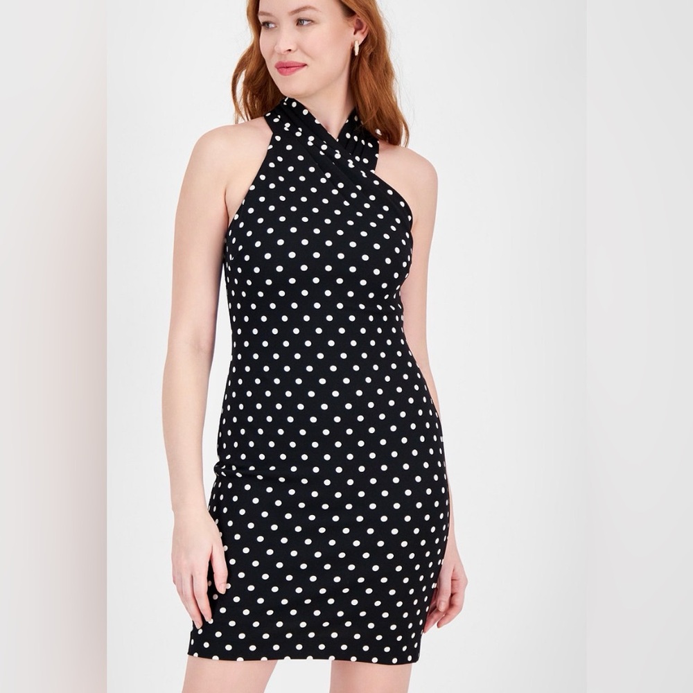 Rachel Roy Polka Dot Halter Mini Dress